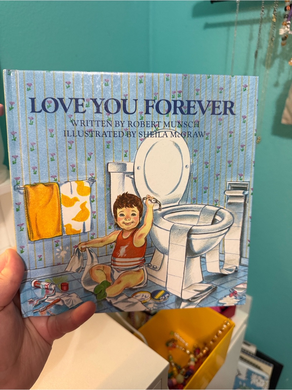 Love You Forever Children's potty training book- Blue Cover with Yellow Accents